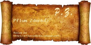 Pflum Zdenkó névjegykártya